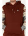 RANK 45 Men's Stripe Sleeve Logo Hooded Sweatshirt, Brick Red, hi-res