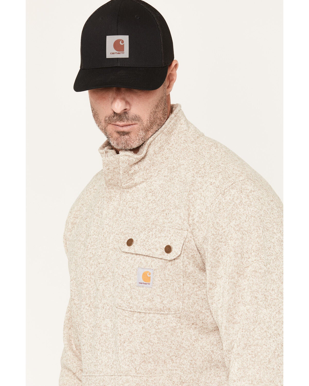 Image #2 - Carhartt Men's Wayland 1/4 Zip Sweater, Oatmeal, hi-res