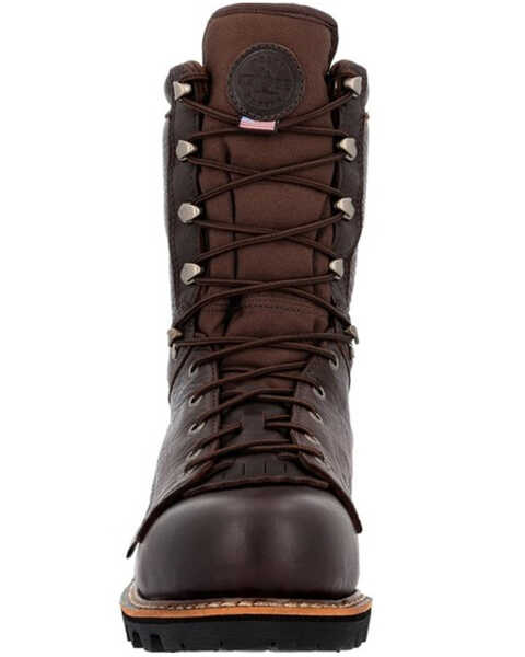 Image #4 - Rocky Men's Rams Horn 8" Waterproof Western Work Boots - Composite Toe, Brown, hi-res
