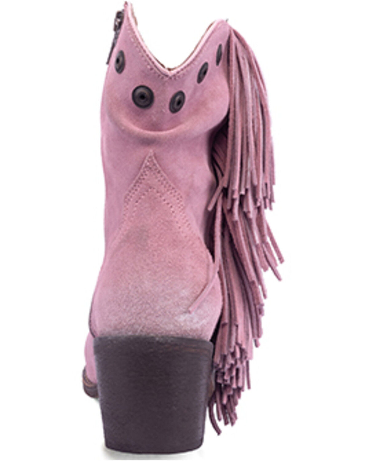 Image #4 - Circle G Women's Studded Suede Fringe Ankle Boots - Round Toe, Light Purple, hi-res