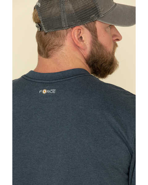 Image #5 - Carhartt Men's M-FR Midweight Signature Logo Long Sleeve Work Shirt - Tall , Dark Blue, hi-res