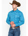Cowboy Hardware Men's Print Long Sleeve Western Shirt , Blue, hi-res