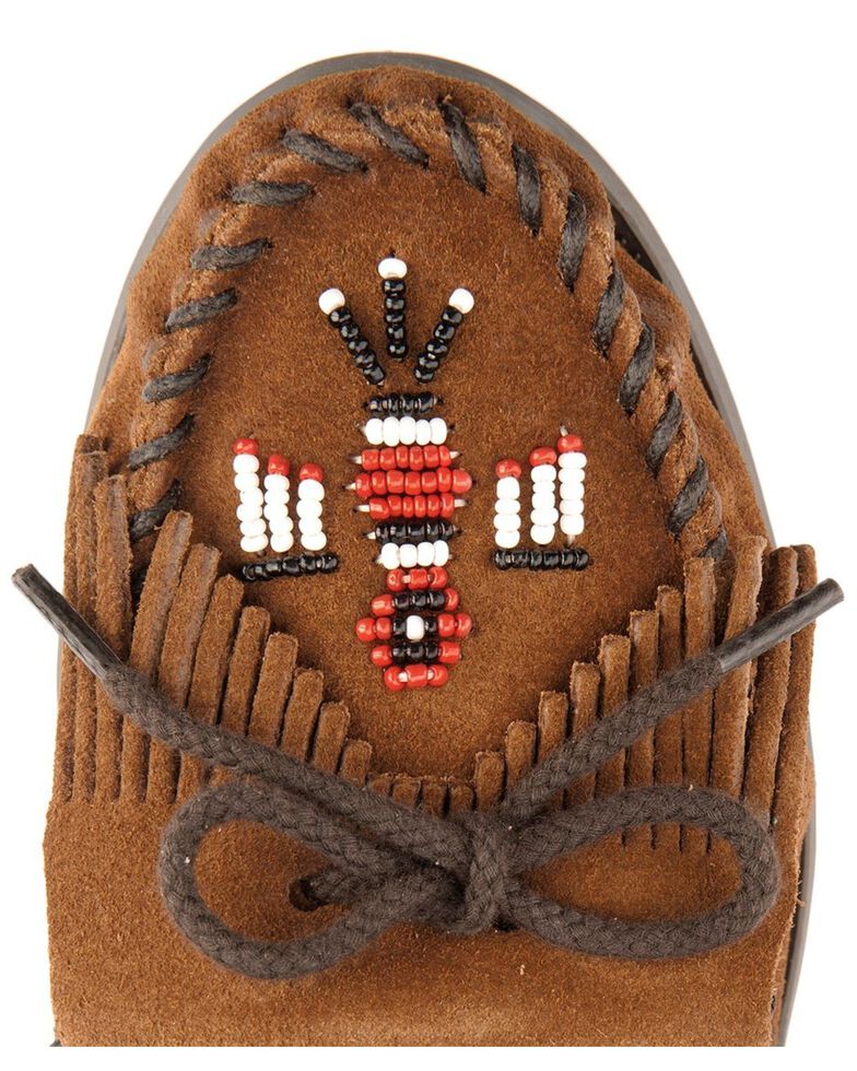Minnetonka Suede Thunderbird Moccasins - Boat Sole, Brown, hi-res