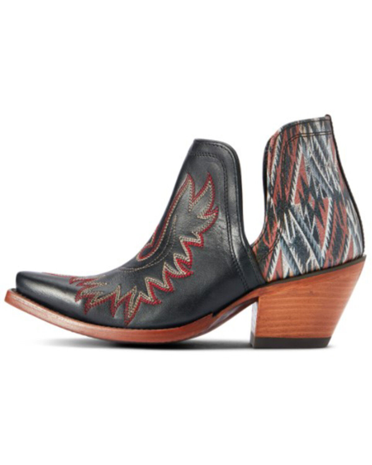 Image #2 - Ariat Women's Dixon Chimayo Cash Roja New Mexico Print Western Booties - Snip Toe, Black, hi-res