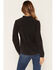 Image #4 - Lovestitch Women's Floral Embroidered Long Sleeve Button-Down Western Shirt, Black, hi-res