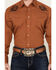 Image #3 - Roper Men's Embroidered Yoke Long Sleeve Snap Western Shirt, Rust, hi-res