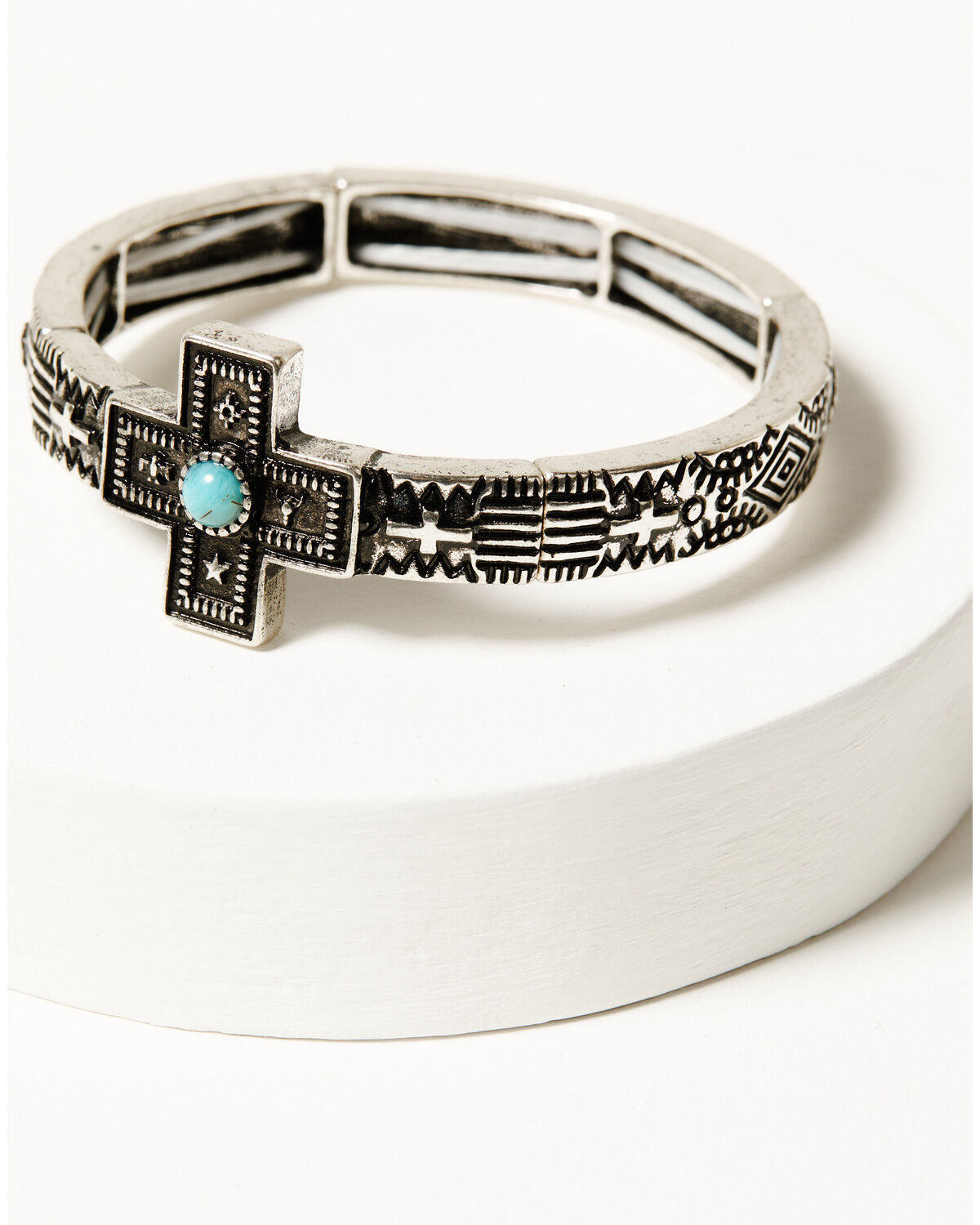Image #2 - Shyanne Women's Southwestern Antique Cross Bracelet Set, Silver, hi-res