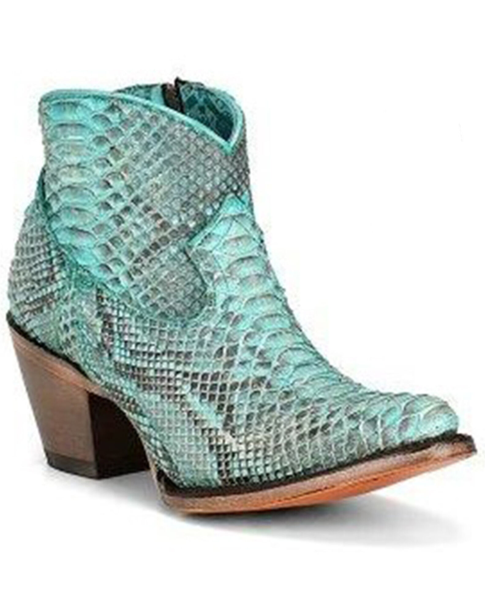 Corral Women s Exotic Full Python Booties Snip Toe