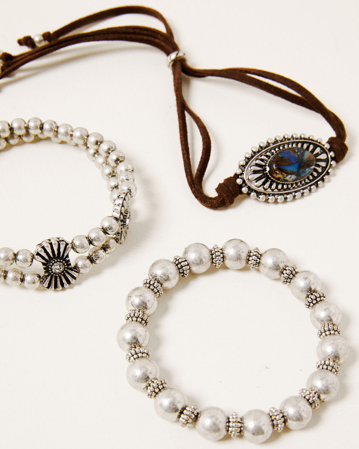 Image #1 - Shyanne Women's Claire Concho Stretch Bracelet Set, Silver, hi-res