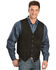 Image #2 - Scully Men's Calfskin Suede Snap Front Vest, Black, hi-res