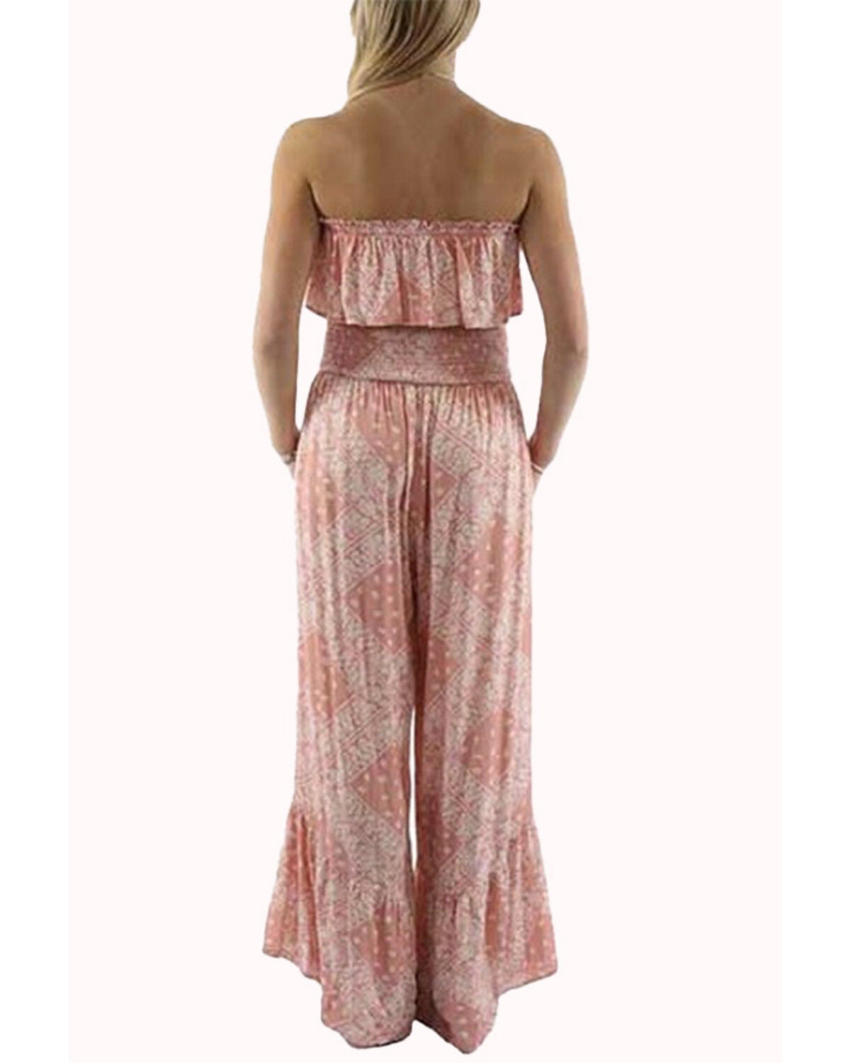 Image #2 - Scully Women's Bandana Print Off The Shoulder Jumpsuit, Dark Pink, hi-res