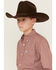 Image #2 - Cinch Boys' Geo Print Long Sleeve Button-Down Western Shirt, Red, hi-res