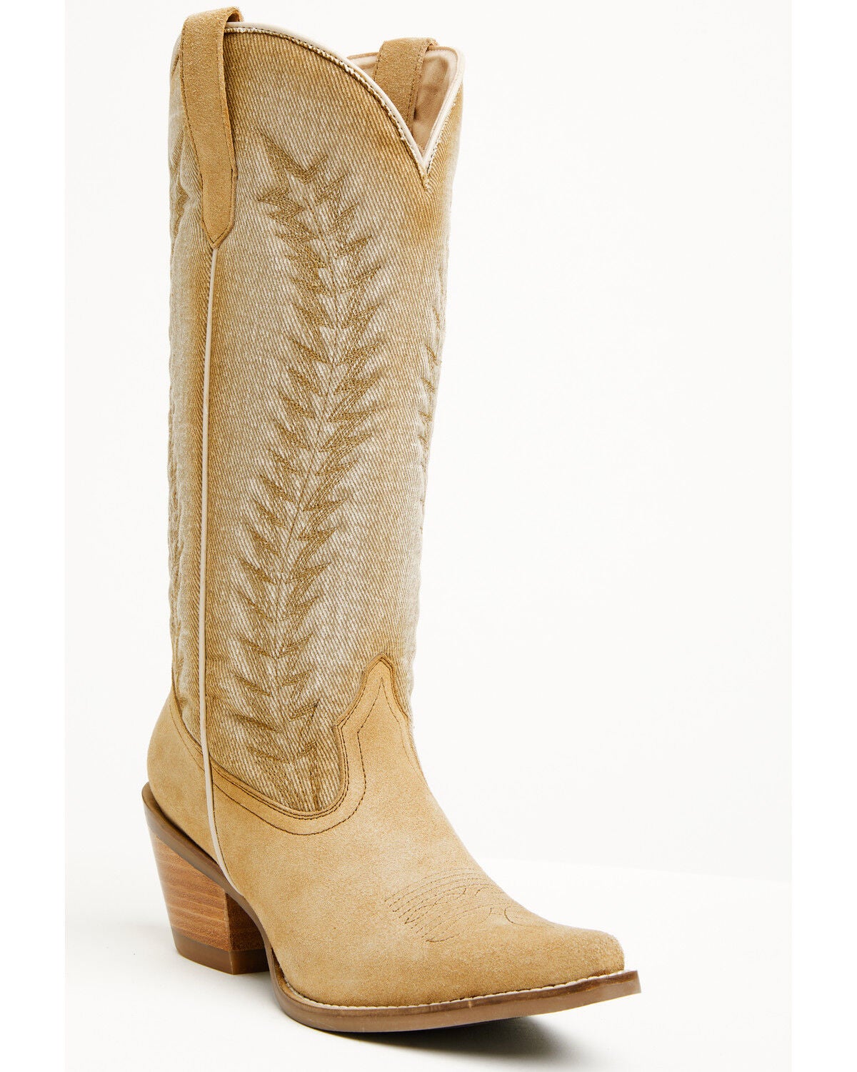 Image #1 - Idyllwind Women's Sawtelle Denim Tall Western Boots - Snip Toe, Tan, hi-res