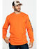 Image #1 - Hawx Men's Orange Logo Long Sleeve Work T-Shirt, Orange, hi-res