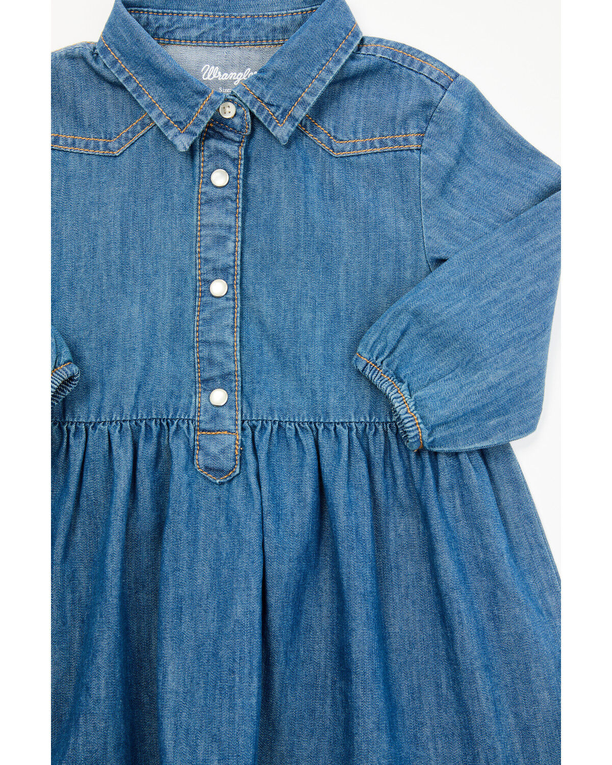 Image #2 - Wrangler Toddler Girls' Long Sleeve Denim Dress, Blue, hi-res