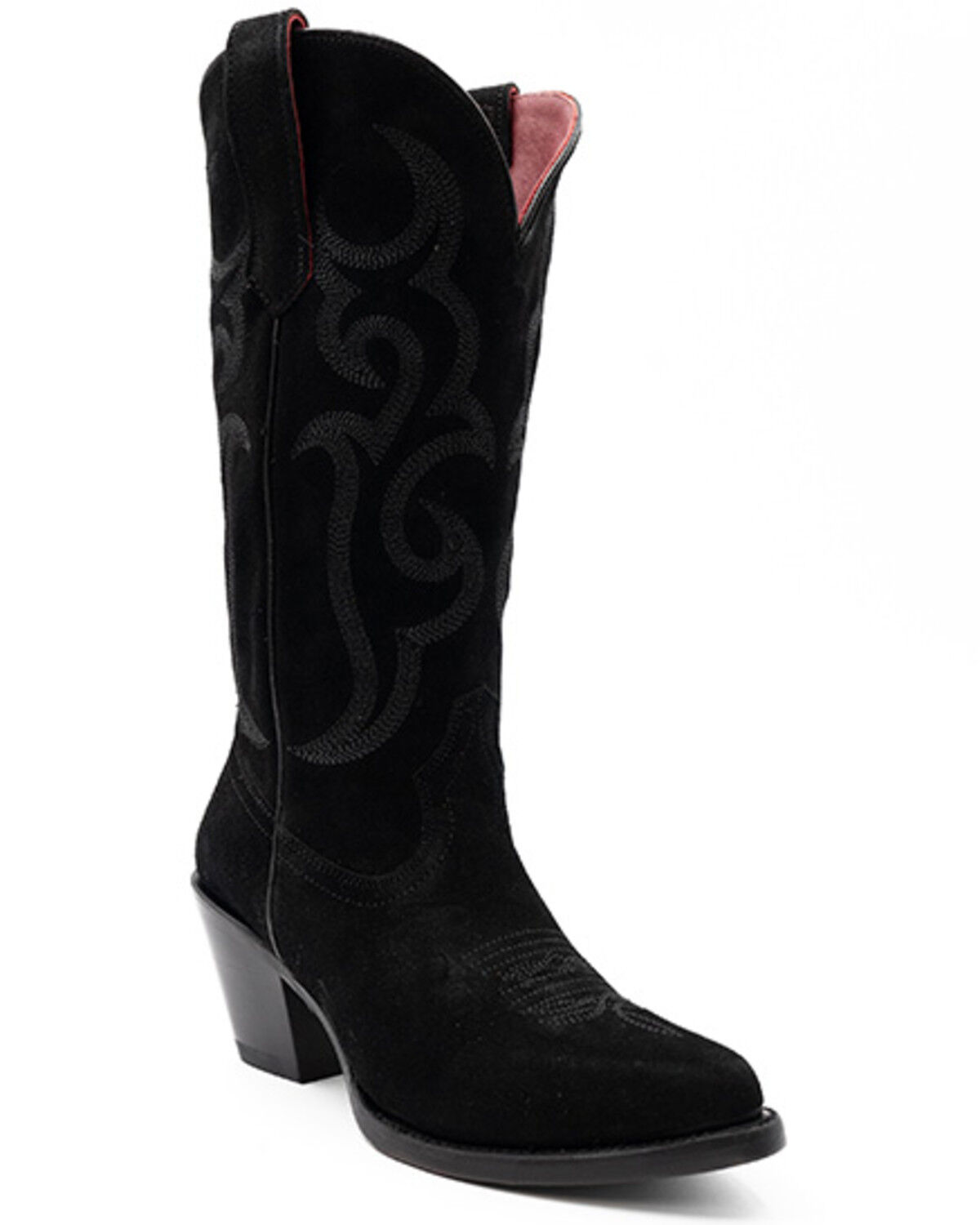 Image #1 - Ferrini Women's Quinn Roughout Western Boots - Round Toe, Black, hi-res