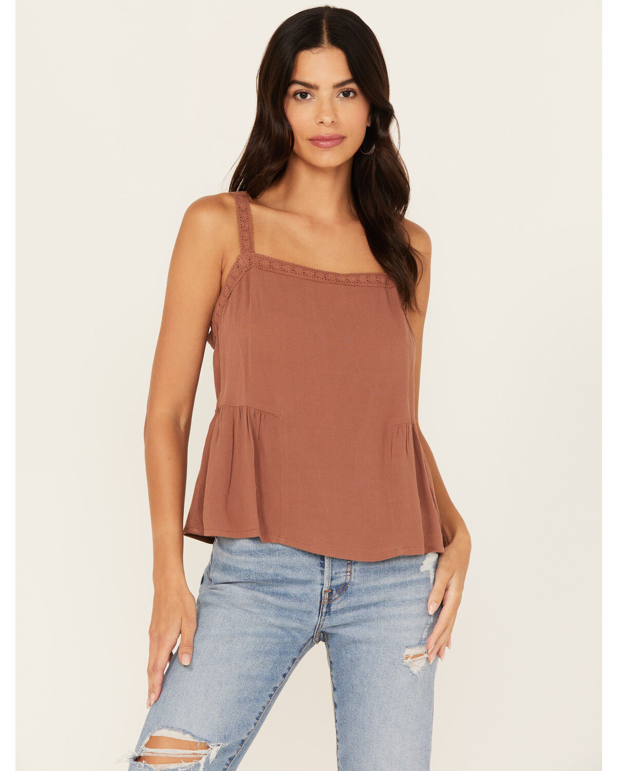 Image #1 - Cleo + Wolf Women's Cropped Strappy Peplum Top, , hi-res