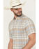 Image #2 - Pendleton Men's Dawson Plaid Print Short Sleeve Button-Down Linen Shirt, Grey, hi-res