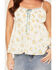Image #3 - Angie Women's Floral Print Tank Top, Ivory, hi-res