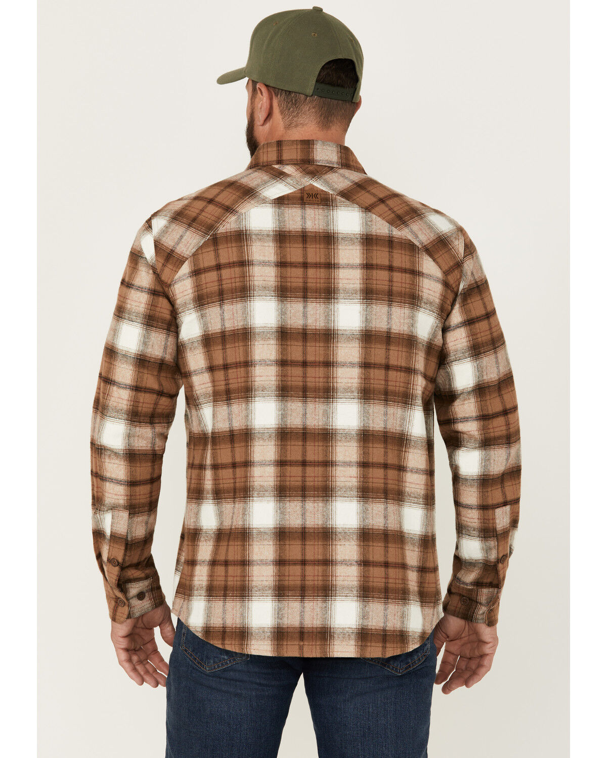 Image #4 - Dakota Grizzly Men's Grant Plaid Print Long Sleeve Button-Down Western Shirt, Tan, hi-res