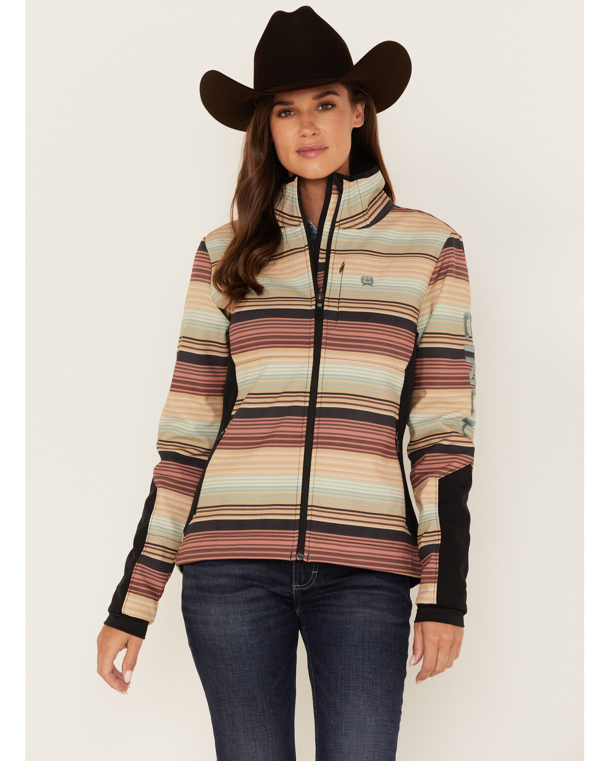 Image #1 - Cinch Women's Striped Bonded Jacket, , hi-res