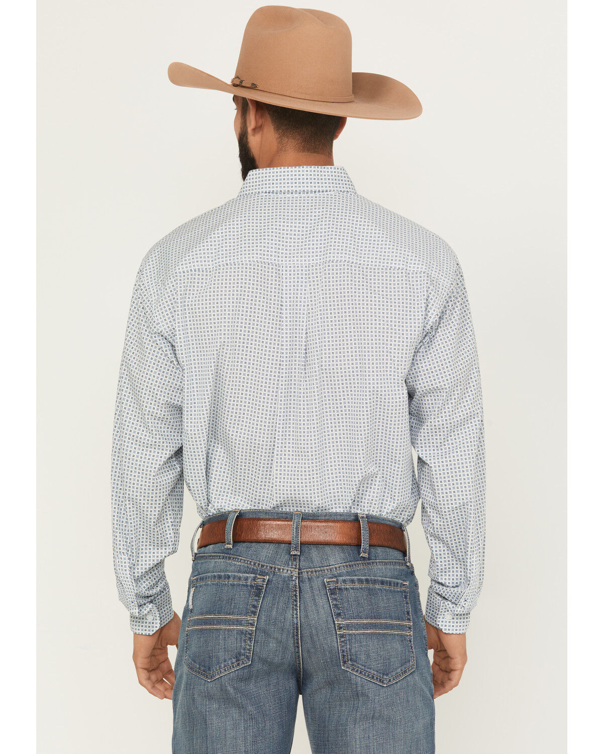 Image #4 - Cinch Men's Geo Print Long Sleeve Button-Down Western Shirt, White, hi-res