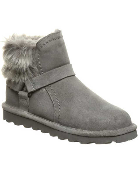 Bearpaw Women's Konnie Suede Boots - Round Toe , Grey, hi-res