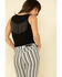 Rock & Roll Denim Women's Stripe High Rise Flare Jeans, White, hi-res