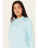 Image #2 - Ariat Women's Rebar Sunblocker Long Sleeve Hooded T-Shirt , Turquoise, hi-res