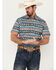 Image #1 - Rodeo Clothing Men's Southwestern Print Short Sleeve Snap Stretch Western Shirt, Blue, hi-res