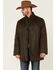 Image #1 - Cripple Creek Men's Enzyme Washed Storm-Flap Long Coat, Brown, hi-res