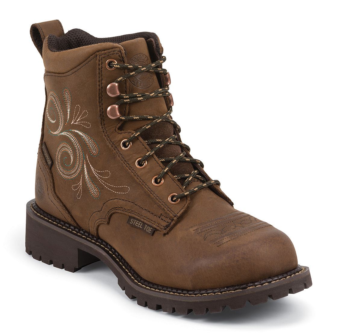 waterproof lace up steel toe boots