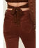 Image #2 - Rock & Roll Denim Women's High Rise Corduroy Button Flare Jeans, Rust Copper, hi-res