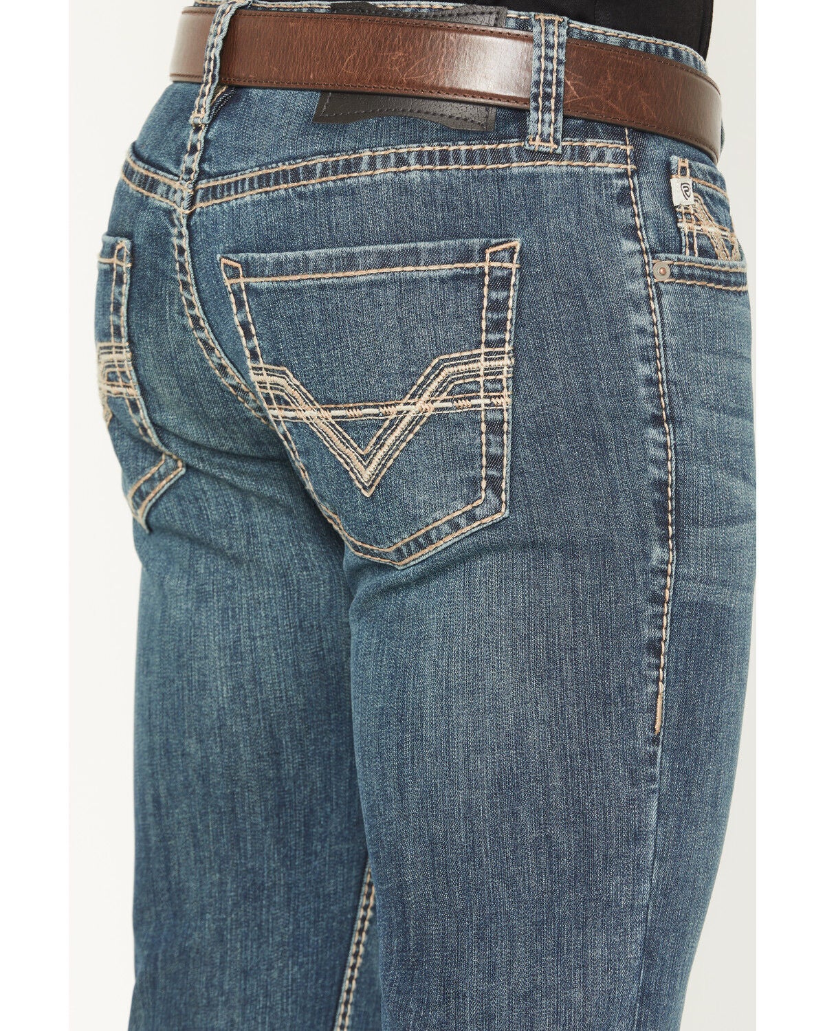 Image #4 - Rock & Roll Denim Men's Rifle Medium Vintage Wash Skinny Reflex Stretch Denim Jeans, Medium Wash, hi-res