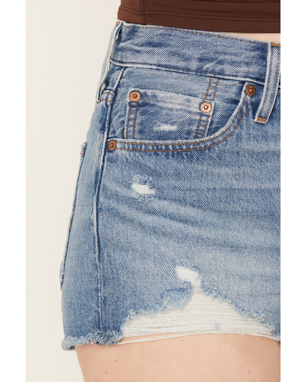 Image #2 - Levi's Women's Medium Wash High Rise 501 Original Denim Shorts, Medium Wash, hi-res