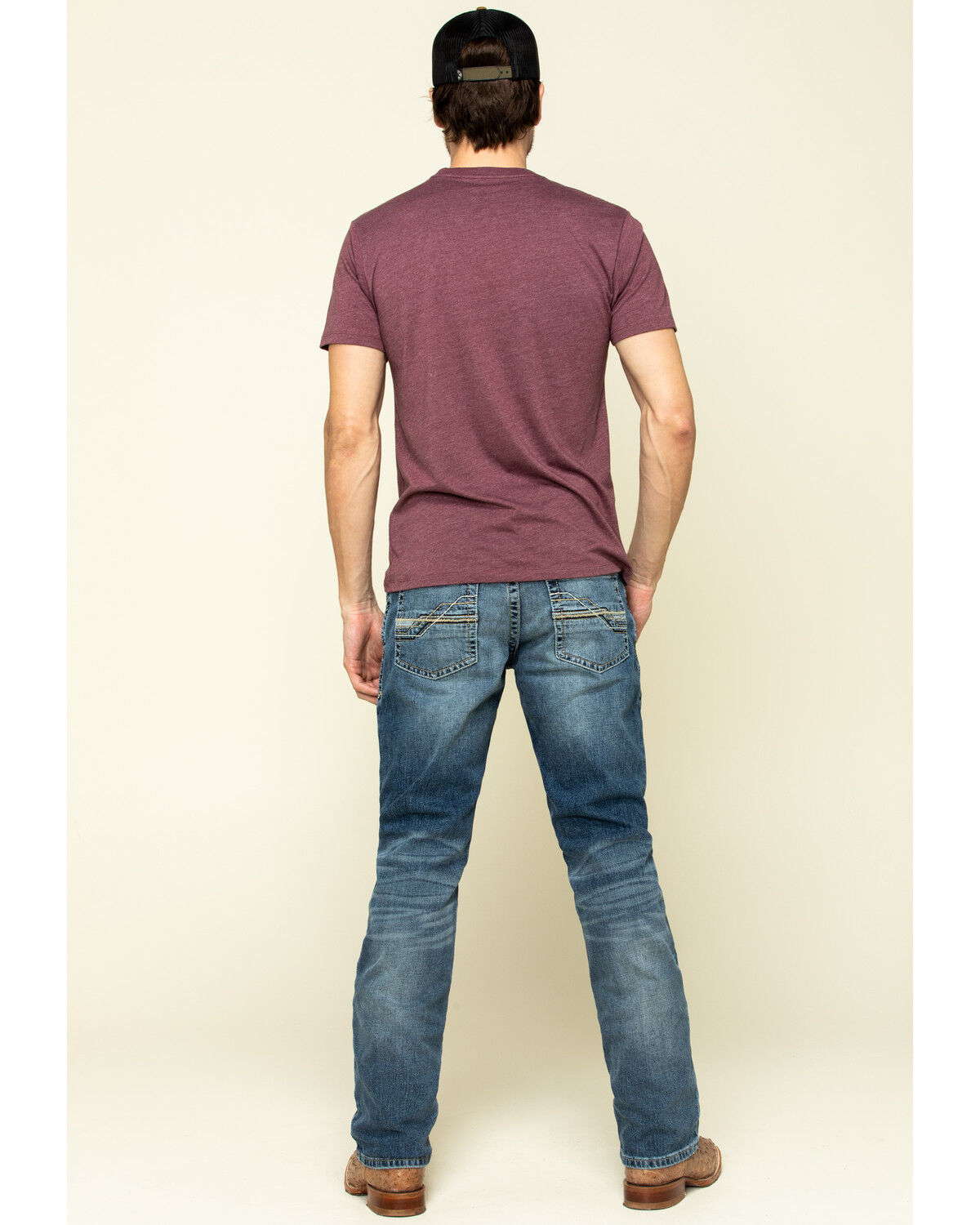 Image #5 - Ariat Men's M4 Dakota Low Stretch Stackable Slim Straight Jeans, Blue, hi-res