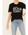 Ali Dee Women's Give Me My Space Cowboy Graphic Short Sleeve Tee , Black, hi-res
