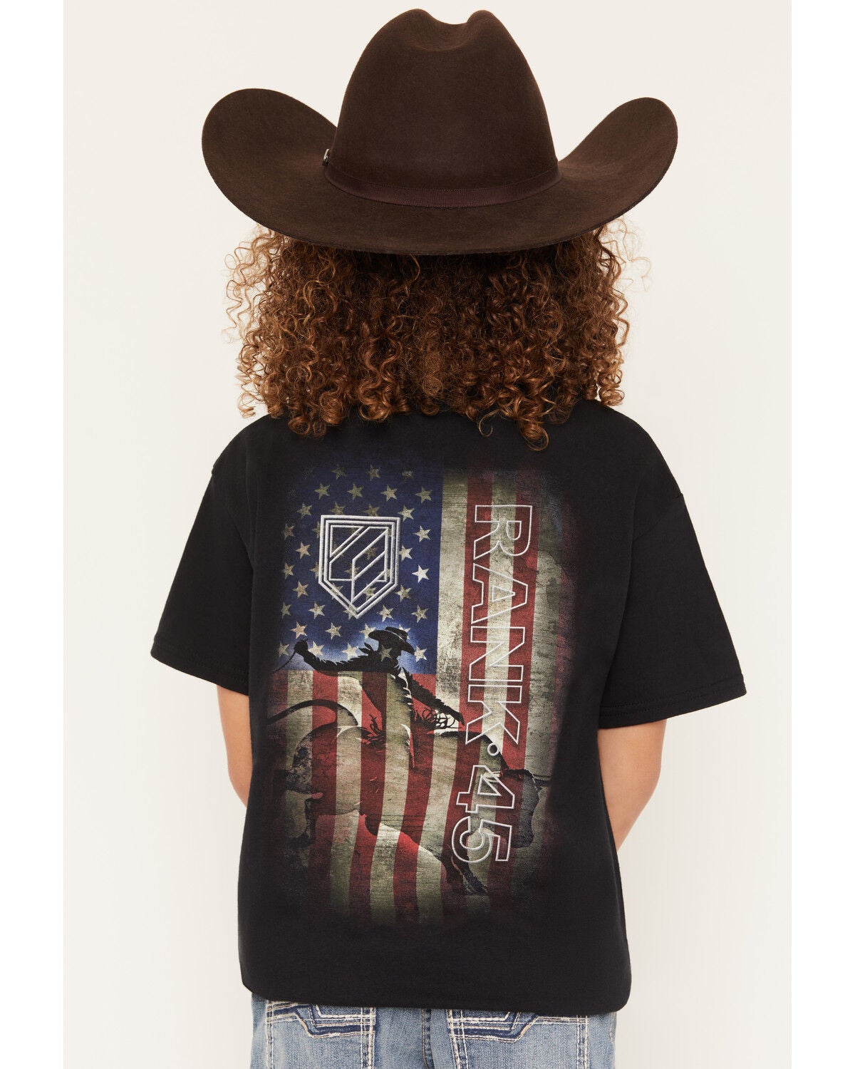 Image #1 - RANK 45&reg; Boys' Cowboy Logo Short Sleeve Graphic T-Shirt, Black, hi-res