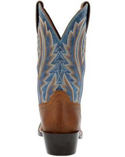 Image #5 - Durango Men's Westward Denim Western Performance Boots - Broad Square Toe, Brown/blue, hi-res