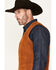 Image #2 - Cripple Creek Men's Solid Suede Vest, Camel, hi-res