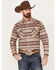 Image #1 - Rough Stock by Panhandle Men's Southwestern Striped Long Sleeve Western Pearl Snap Shirt, Brown, hi-res