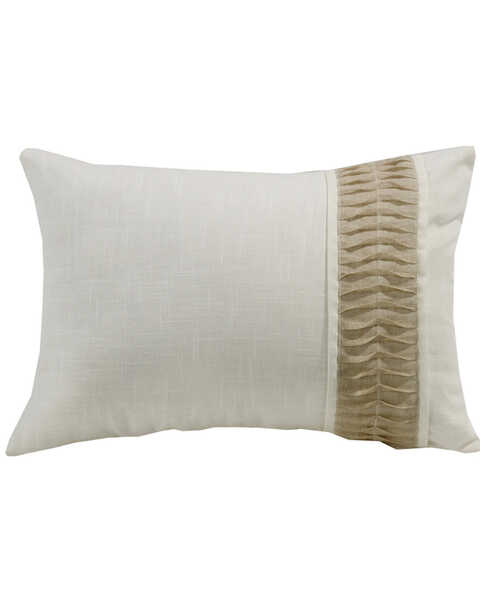 Image #1 - HiEnd Accents White Linen Pillow With Rouching Detail, Cream, hi-res