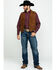 Image #6 - Scully Leatherwear Men's Southwestern Knit Back Suede Vest, Brown, hi-res