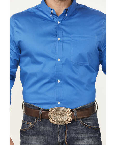 Image #3 - Cody James Men's Basic Twill Long Sleeve Button-Down Performance Western Shirt, Royal Blue, hi-res