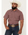 Image #1 - Gibson Trading Co Men's Gypsy Den Medallion Print Short Sleeve Snap Western Shirt - Tall, Burgundy, hi-res