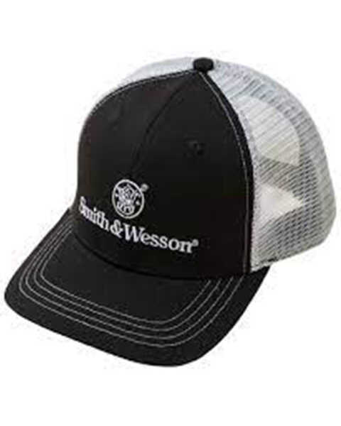 Smith & Wesson Classic Logo Trucker Hat, Black, hi-res