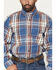 Image #3 - Carhartt Men's FR Force&reg; Loose Fit Twill Plaid Print Long Sleeve Button-Down Work Shirt, Dark Blue, hi-res