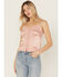Image #1 - Shyanne Women's Lace Trim Satin Cami, Light Pink, hi-res