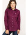 Image #5 - Cinch Women's Burgundy Button-Down Long Sleeve Western Shirt , Burgundy, hi-res