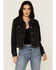 Image #1 - Veveret Women's Denim Jacket, Black, hi-res